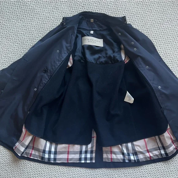 Burberry brit double breasted trench coat 8 mid length - Picture 14 of 15